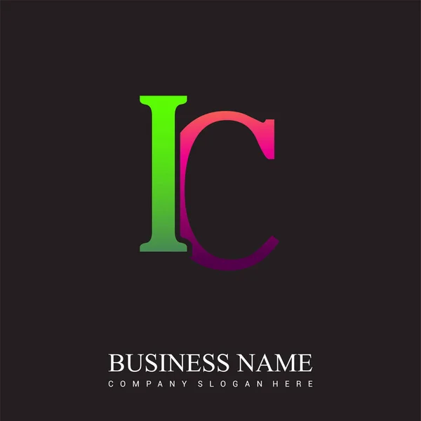 Начальная Буква Логотип Цветной Розовый Зеленый Векторный Дизайн Элементов Шаблона — стоковый вектор