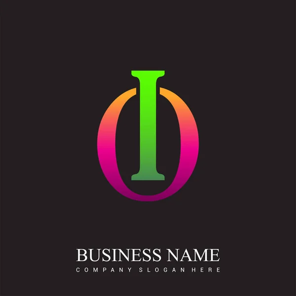 Počáteční Písmeno Logo Barevné Růžové Zelené Vektorové Logo Designové Prvky — Stockový vektor