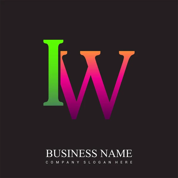 Initiele Letter Logo Gekleurd Roze Groen Vector Logo Ontwerp Template — Stockvector