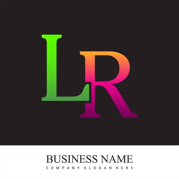 Начальная Буква Логотип Окрашены Розовым Зеленым Цветом Элементы Дизайна Логотипа — стоковый вектор