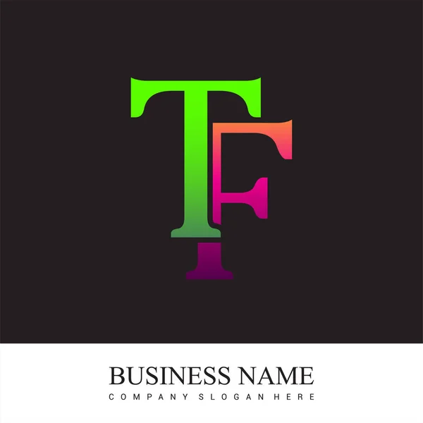 Начальный Логотип Буквы Цветной Розовый Зеленый Элементы Дизайна Логотипа Вектора — стоковый вектор