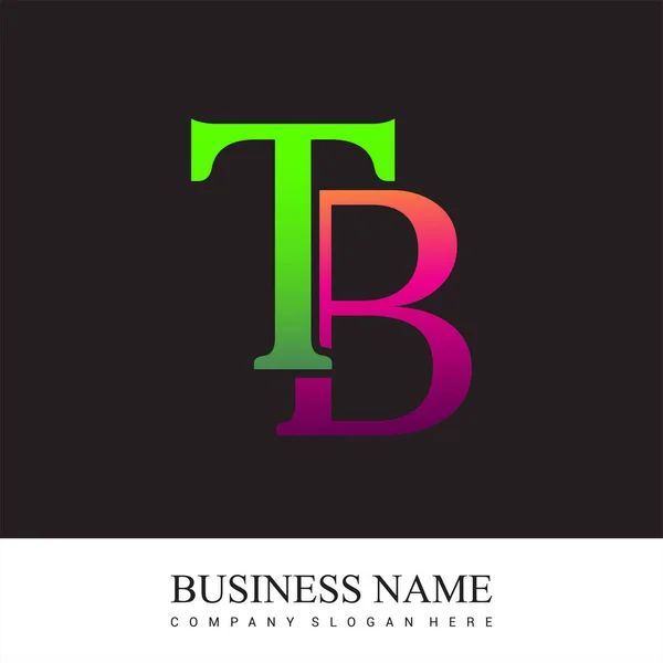 Начальная Буква Логотип Цветной Розовый Зеленый Векторный Дизайн Элементов Шаблона — стоковый вектор