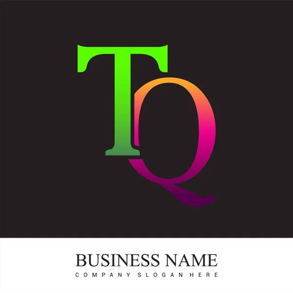Начальный Логотип Буквы Цвета Розовый Зеленый Элементы Дизайна Логотипа Вектора — стоковый вектор