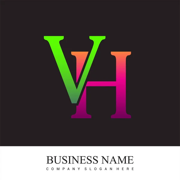 Начальный Логотип Буквы Цвета Розовый Зеленый Элементы Дизайна Логотипа Вектор — стоковый вектор