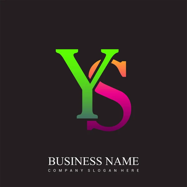 Başlangıç Harfi Logosu Pembe Yeşile Boyanmış Vector Logosu Veya Şirket — Stok Vektör