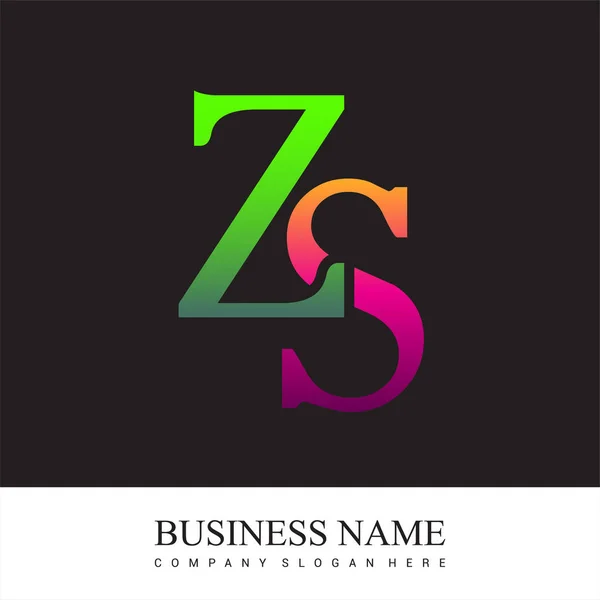 Initiële Letter Logo Gekleurd Roze Groen Vector Logo Ontwerp Template — Stockvector