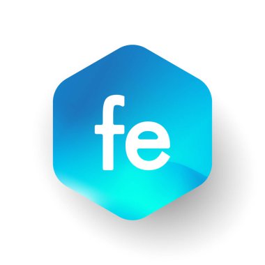 FE harfi logosu altıgen şekilli ve renkli arkaplan, iş ve şirket kimliği için harf kombinasyonu tasarımı.