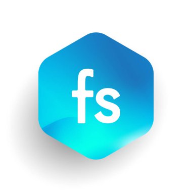 Altıgen şekilli FS logosu ve renkli arkaplan, iş ve şirket kimliği için harf kombinasyonu logosu tasarımı.