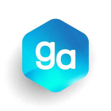 Altıgen şekilli GA logosu ve renkli arkaplan, iş ve şirket kimliği için harf kombinasyonu logosu tasarımı.