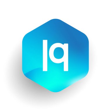Altıgen şekilli LQ logosu ve renkli arkaplan, iş ve şirket kimliği için harf kombinasyonu logosu tasarımı.
