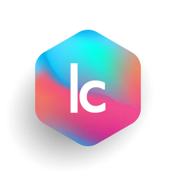 Letter Logo Zeshoekige Vorm Kleurrijke Achtergrond Letter Combinatie Logo Ontwerp — Stockvector