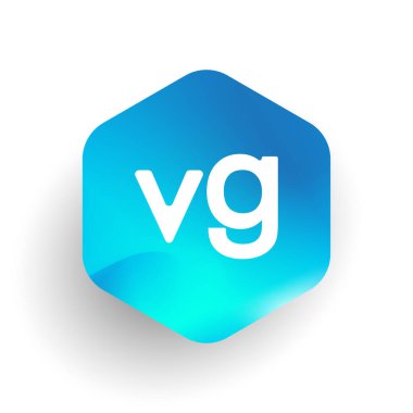 Altıgen şekilli VG logosu ve renkli arkaplan, iş ve şirket kimliği için harf kombinasyonu logosu tasarımı.