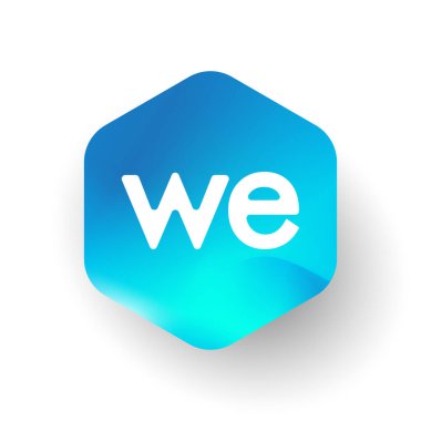 Altıgen şekilli ve renkli arkaplan şeklinde logo, iş ve şirket kimliği için harf kombinasyonu tasarımı.