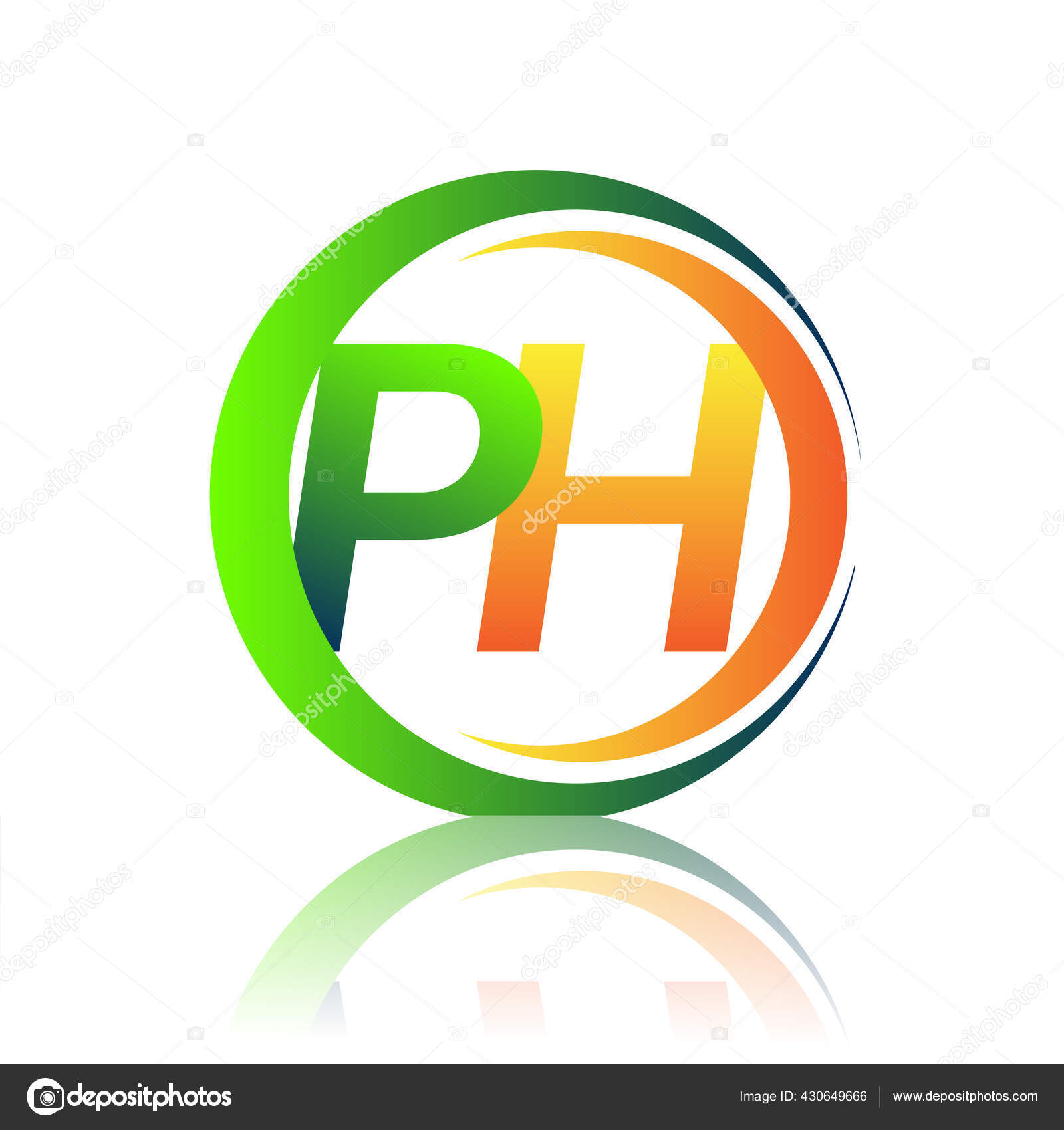 Initial Letter Logo Company Name Green Orange Color Circle Swoosh Stock  Vector by ©wikaGrahic 430649666