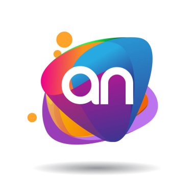 Renkli arka planı olan A harfi logosu, yaratıcı endüstri, web, iş ve şirket için harf kombinasyonu tasarımı.