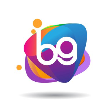 Renkli arka planlı BG logosu, yaratıcı endüstri, web, iş ve şirket için harf kombinasyonu tasarımı.