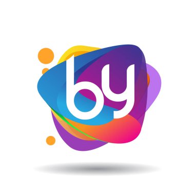 Renkli arka planlı logo, yaratıcı endüstri, web, iş ve şirket için harf kombinasyonu tasarımı.