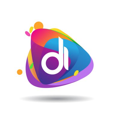 DM logosu renkli arka planda, harf kombinasyonu tasarımında yaratıcı endüstri, web, iş ve şirket için.