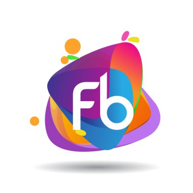 Renkli arka planlı FB logosu, yaratıcı endüstri, web, iş ve şirket için harf kombinasyonu tasarımı.