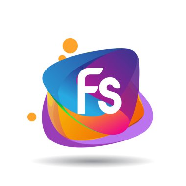 Renkli arkaplanı olan FS logosu, yaratıcı endüstri, web, iş ve şirket için harf kombinasyonu tasarımı.