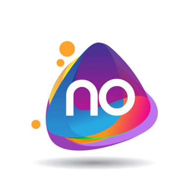 Renkli arka planlı HAYIR logosu, yaratıcı endüstri, web, iş ve şirket için harf kombinasyonu tasarımı.