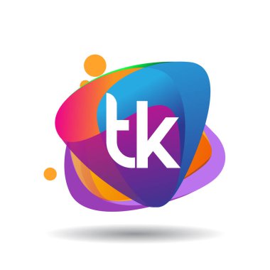 Renkli arka plan, yaratıcı endüstri, web, iş ve şirket için harf kombinasyonlu logo tasarımı.