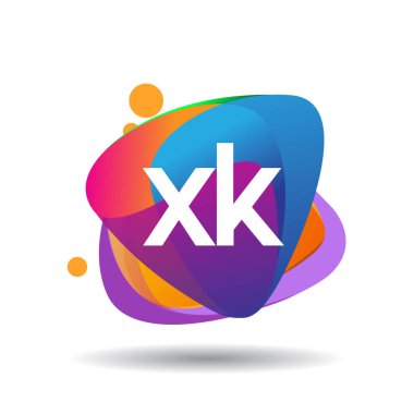 Renkli arka planlı XK logosu, yaratıcı endüstri, web, iş ve şirket için harf kombinasyonu tasarımı.