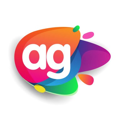 Renkli arkaplanı olan AG logosu, yaratıcı endüstri, web, iş ve şirket için harf kombinasyonu tasarımı.