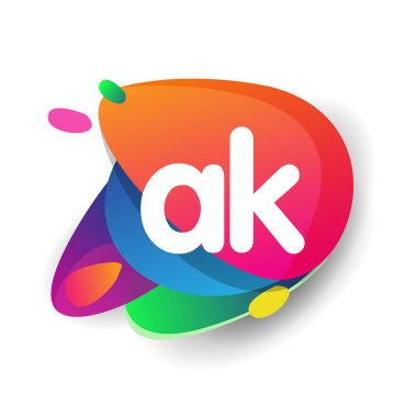 Kalaşnikof logosu renkli arka planda, harf kombinasyonu tasarımında yaratıcı endüstri, web, iş ve şirket için.