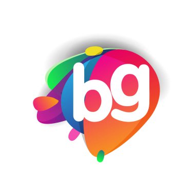 Renkli arka planlı BG logosu, yaratıcı endüstri, web, iş ve şirket için harf kombinasyonu tasarımı.