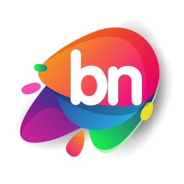 Renkli arka planlı BN logosu, yaratıcı endüstri, web, iş ve şirket için harf kombinasyonu tasarımı.