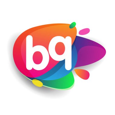Renkli arkaplanı olan BQ logosu, yaratıcı endüstri, web, iş ve şirket için harf kombinasyonu tasarımı.