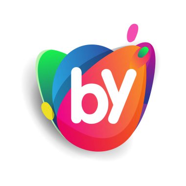 Renkli arka planlı logo, yaratıcı endüstri, web, iş ve şirket için harf kombinasyonu tasarımı.