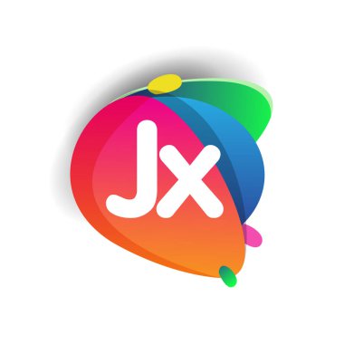 Renkli arka planlı JX logosu, yaratıcı endüstri, web, iş ve şirket için harf kombinasyonu tasarımı.