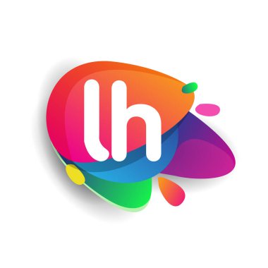 LH harfi logosu rengarenk arka plan, yaratıcı endüstri, web, iş ve şirket için harf kombinasyonu tasarımı.