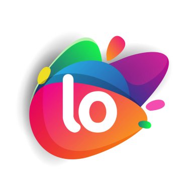 LO logosu rengarenk arka plan, yaratıcı endüstri, web, iş ve şirket için harf kombinasyonu tasarımı.