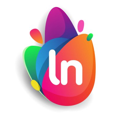 LN harfi logosu rengarenk arka plan, yaratıcı endüstri, web, iş ve şirket için harf kombinasyonu tasarımı.