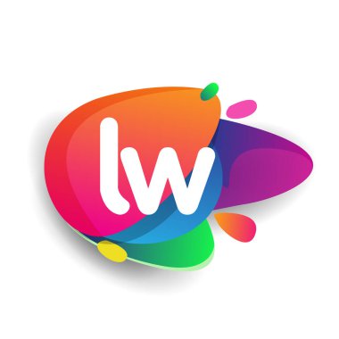 LW harfi logosu rengarenk arka plan, yaratıcı endüstri, web, iş ve şirket için harf kombinasyonu tasarımı.