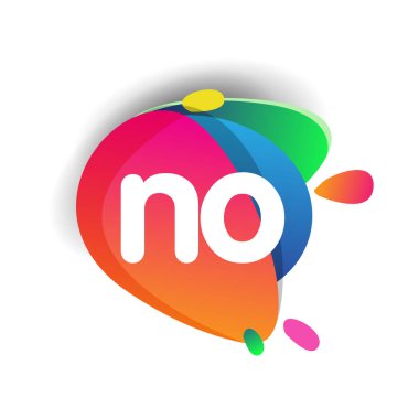 Renkli arka planlı HAYIR logosu, yaratıcı endüstri, web, iş ve şirket için harf kombinasyonu tasarımı.