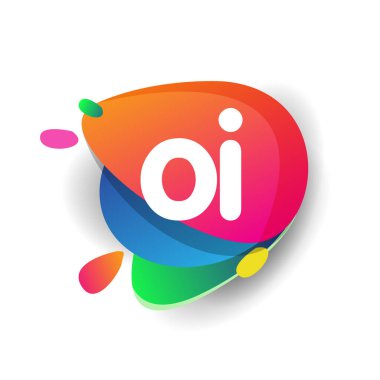 Renkli arka planlı eski harf logosu, yaratıcı endüstri, web, iş ve şirket için harf kombinasyonu tasarımı.