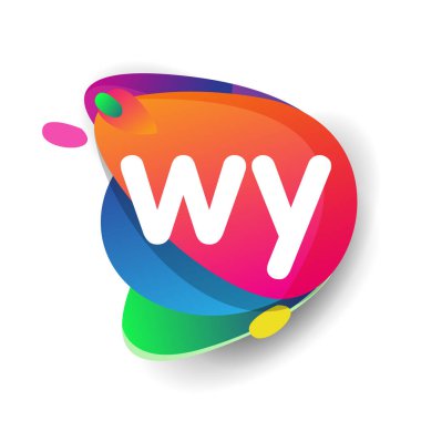 WY logosu rengarenk arka plan, yaratıcı endüstri, web, iş ve şirket için harf kombinasyonu tasarımı.