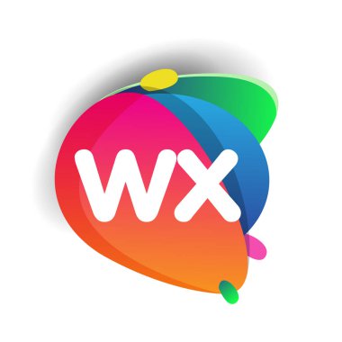Renkli arka planlı WX logosu, yaratıcı endüstri, web, iş ve şirket için harf kombinasyonu tasarımı.