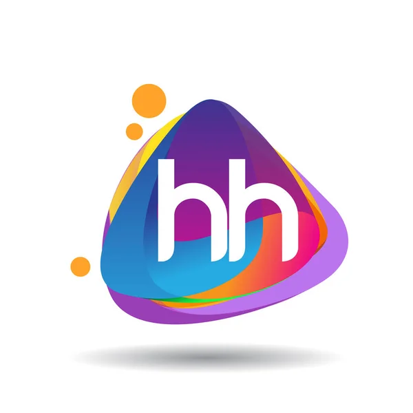 Renkli Sıçrama Arkaplanlı Logosu Yaratıcı Endüstri Web Şirket Için Harf — Stok Vektör