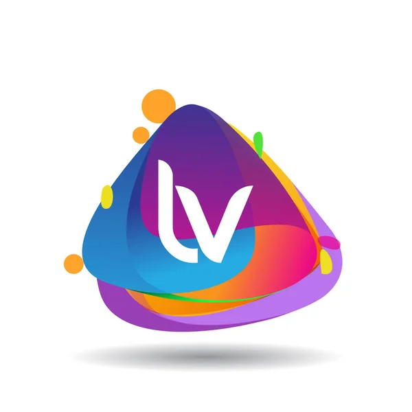 Logotipo Letra Con Fondo Colorido Del Chapoteo Diseño Del Logotipo — Vector de stock