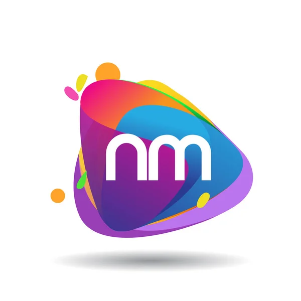 Renkli Arkaplanı Olan Harfi Logosu Yaratıcı Endüstri Web Şirket Için — Stok Vektör