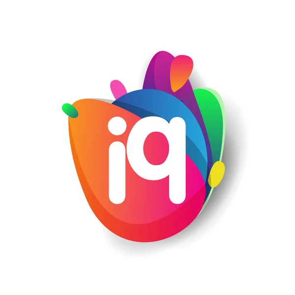 Letter Logo Met Kleurrijke Splash Achtergrond Letter Combinatie Logo Ontwerp — Stockvector