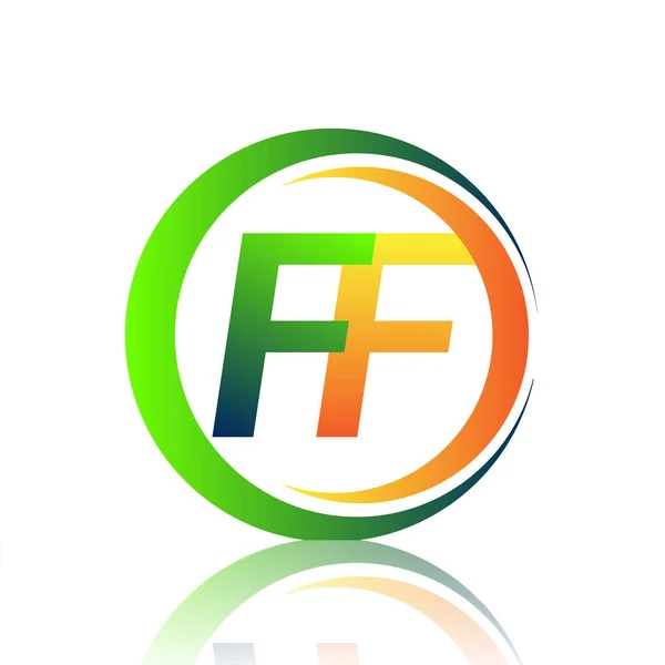 Initial Letter Logo Company Name Green Orange Color Circle Swoosh Stock initial-letter-logo-company-name-green-orange-color-circle-swoosh-stock