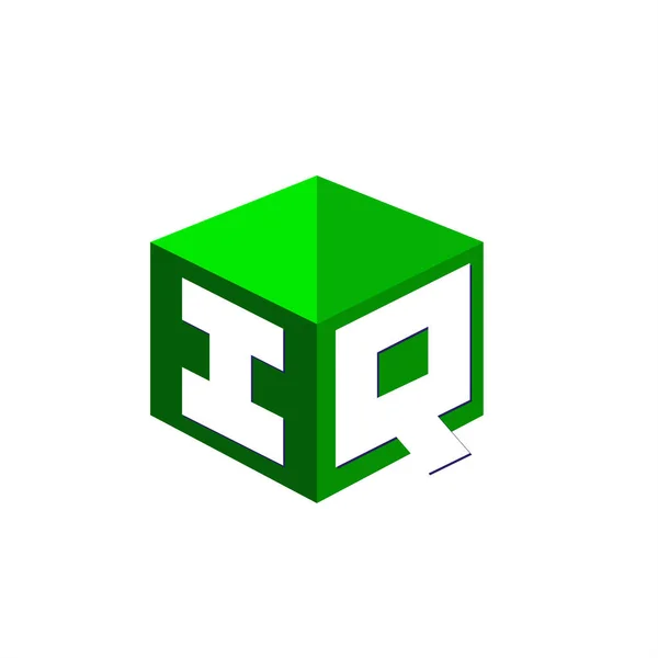 Logo Kształcie Sześciokąta Zielonym Tle Logo Sześcianu Literą Określającą Tożsamość — Wektor stockowy