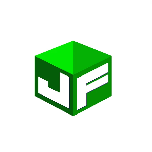 Логотип Літери Формі Шестикутника Зеленому Фоні Логотип Куба Дизайном Літери — стоковий вектор