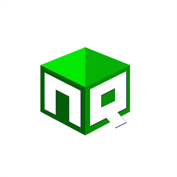 Písmeno Logo Šestiúhelníkovém Tvaru Zeleném Pozadí Krychlové Logo Motivem Písmene — Stockový vektor